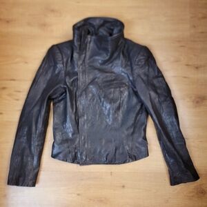 alice+olivia Motto Asymmetrical Leather Jacket